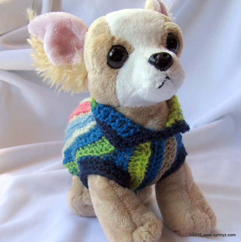 Xsmall Dog Sweater Stripes Rose Pink Blue Yellow Handmade Etsy