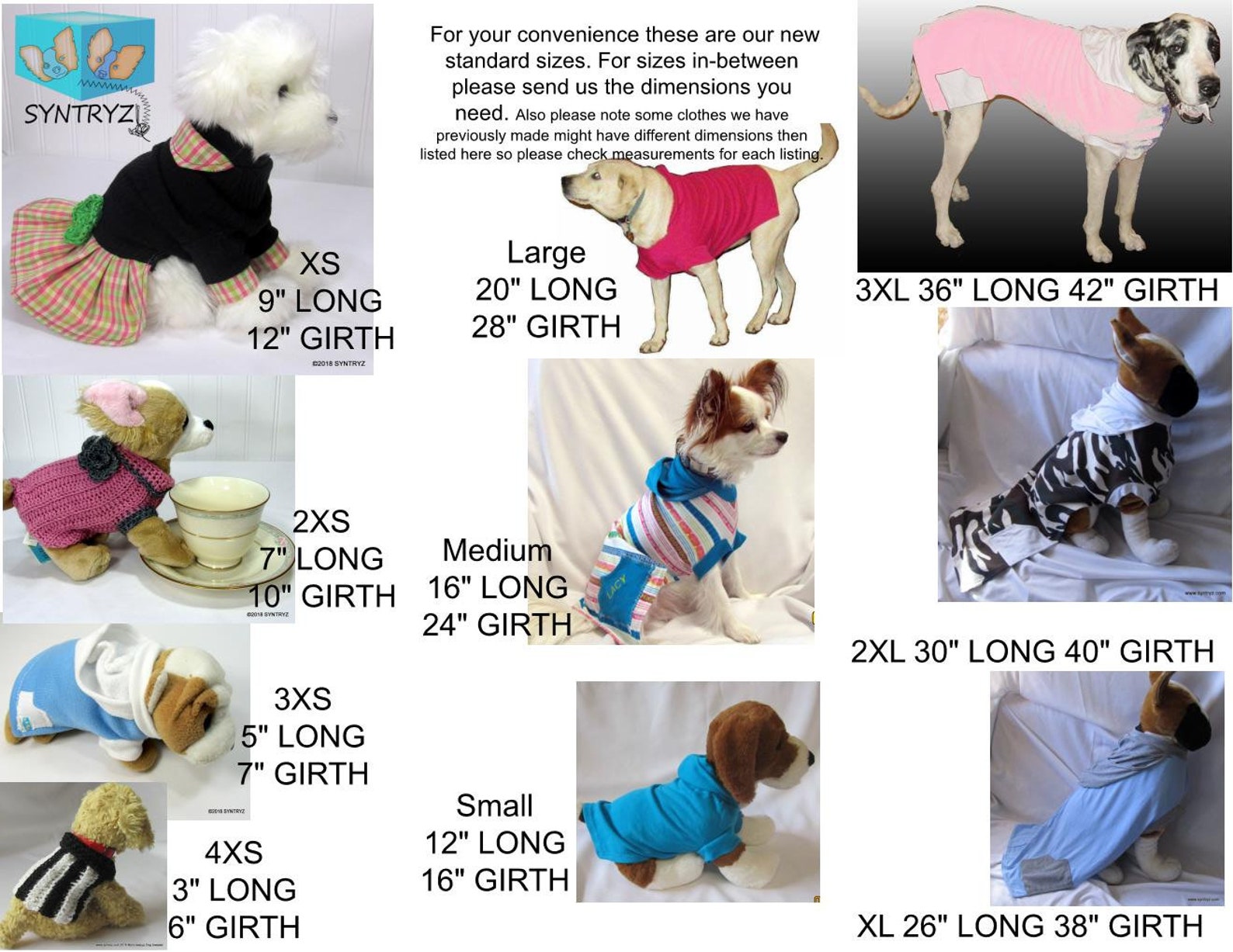 Dog HoodiesSweaters Custom Sizes 2XSMALL MEDIUM LARGE Etsy