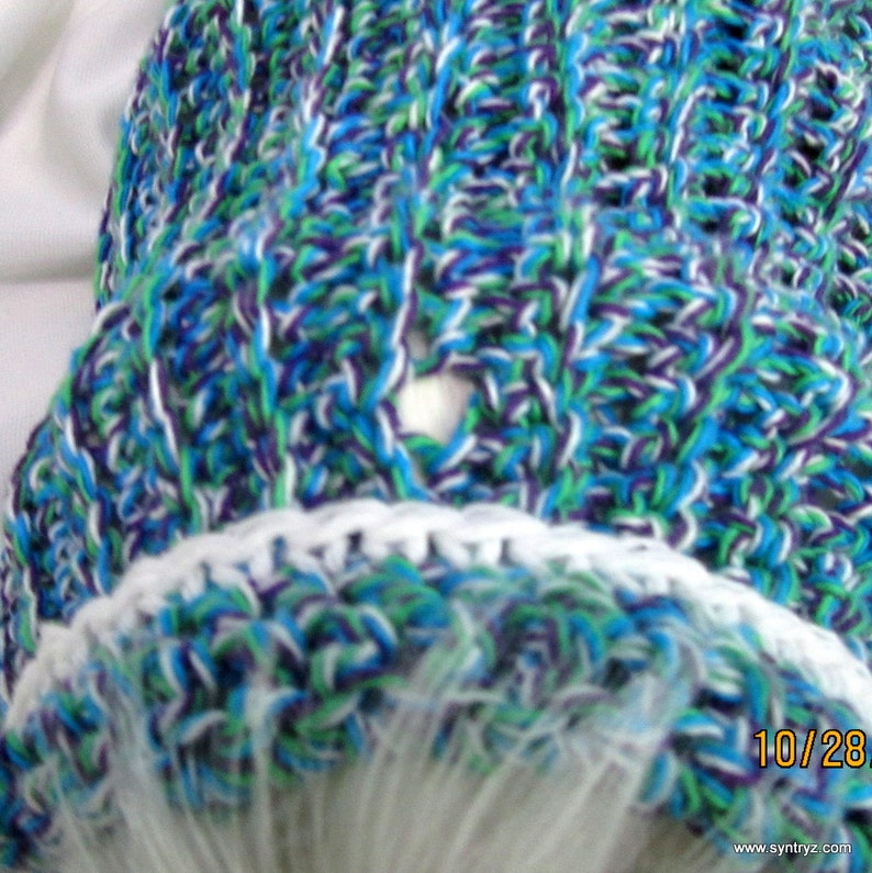 Small Dog Sweater Purple Green Turquoise White