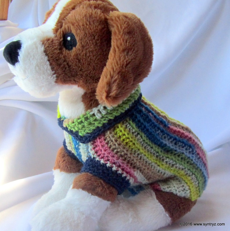Xsmall Dog Sweater Stripes Rose Pink Blue Yellow Handmade Etsy
