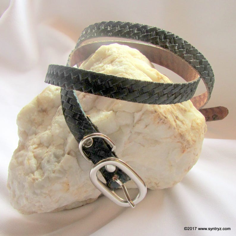 Basket Weave Green Turquoise Leather Dog Collar Custom Cut to Etsy