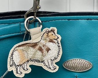 Sheltie Keychain - Shetland Sheepdog Bag Tag - Blue Merle or Sable Sheltie Accessory - Custom Pet Charm - Dog Mom Gift