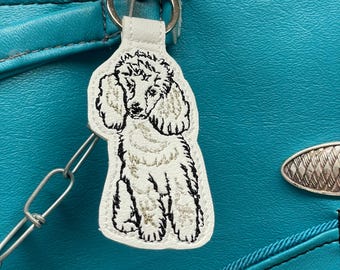 Poodle Keychain - Fancy Cut Poodle Bag Tag - Standard or Toy Poodle Accessory - Dog Mom Present - Pet Memorial Charm - Groomer Gift