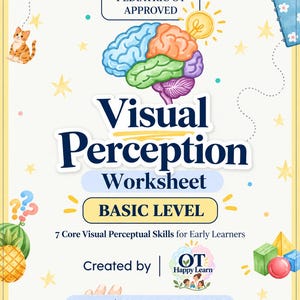Pediatric OT Visual Perception Worksheets, 50 Pages Printable (Digital Download)
