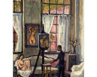 Oil Painting - Studio Scene/North Light - 12x16 Oil on Canvas