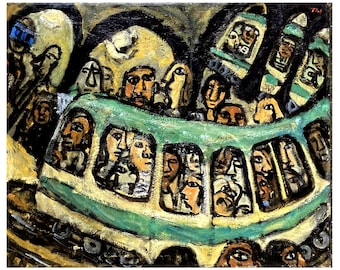 Original Oil Painting - Dans le Métro de Paris - 20x24 Oil on Canvas