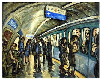 Original Oil Painting - Metro Glow - 14x18 Oil on Panel