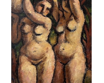 Original Oil Painting - Bathers - Contemporary Artwork, 16x20 Oil on Canvas