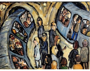 Subway Oil Painting - This Way and That/Paris Metro - 12x16 Oil on Canvas