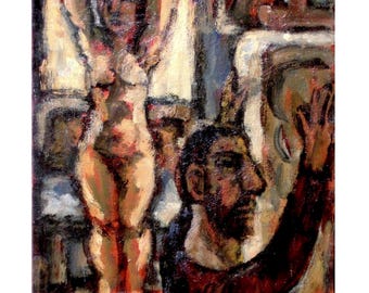 Original Oil Painting - Artist and Model/Light Effect - 11x14 Oil on Canvas