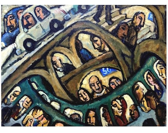 Paris Metro Oil Painting - Above and Below - 12x16 Oil on Canvas