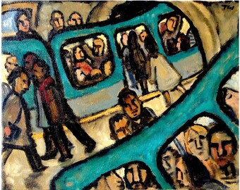 Paris Metro Painting - Here and There - 8x10 Oil on Canvas
