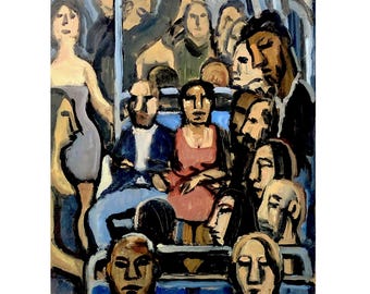 Original Oil Painting - Metro Riders - 12x16 Oil on Panel