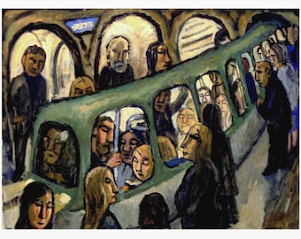 Large Oil Painting - Paris Metro/Coming and Going - 18x24 Oil on Panel