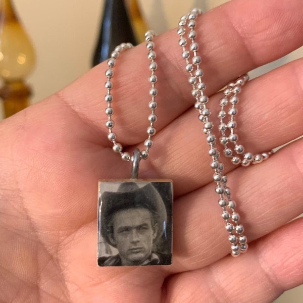 James Dean Scrabble Pendant With Silver Plated Ball Chain
