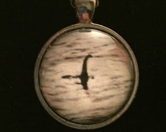 Loch Ness Monster 1 inch Pendant with 24 inch Gunmetal Chain ***Free Shipping in the United States***