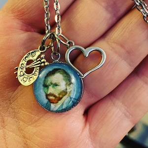 Van Gogh Self Portrait Charm Necklace
