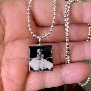 Marilyn Monroe Ball Gown Scrabble Pendant With Silver Plated Ball Chain