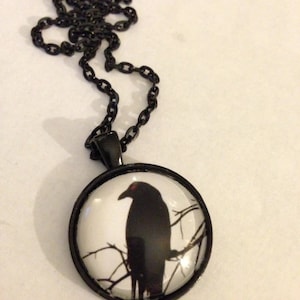 Edgar Allan Poe's The Raven Necklace With Black Rolo Chain