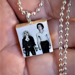 Sid and Nancy Scrabble Tile Pendant With Silver Plated Ball Chain