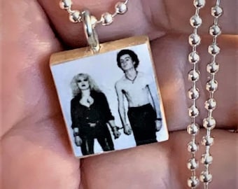 Sid and Nancy Scrabble Tile Pendant With Silver Plated Ball Chain