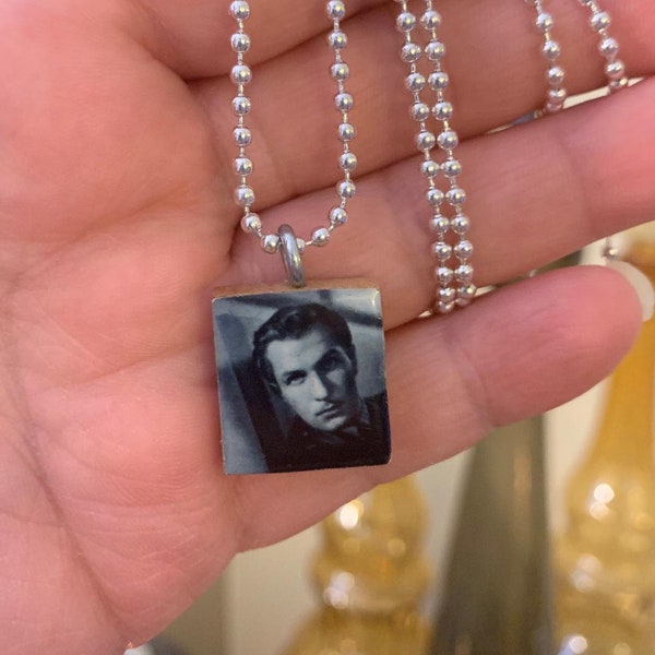 Vincent Price Scrabble Pendant With Silver Plated Ball Chain