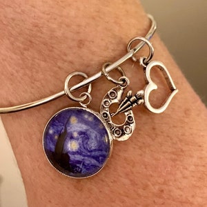 Starry Night Bangle Charm Bracelet