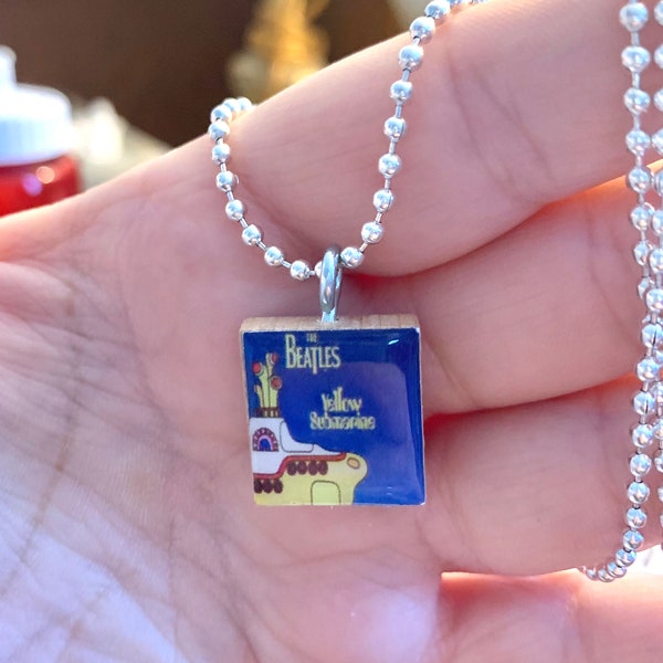 The Beatles Yellow Submarine Scrabble Necklace