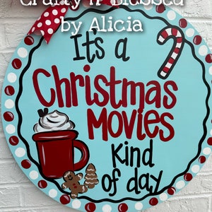 Christmas Movies Circle Personalized Door Hanger