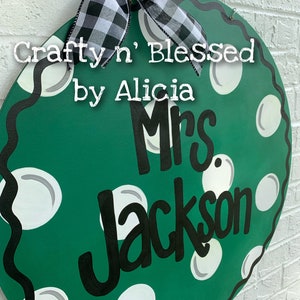 Personalized Polka Dot Teacher Door Hanger