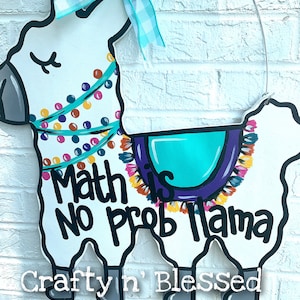 Personalized Llama Teacher Door Hanger
