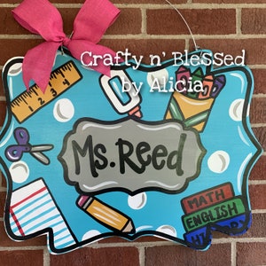 Personalized Teacher Colorful Door Hanger