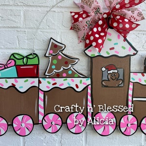 Gingerbread Train Personalized Door Hanger