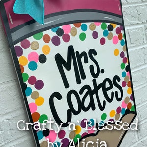 Personalized Confetti Teacher Pencil