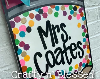 Personalized Confetti Teacher Pencil