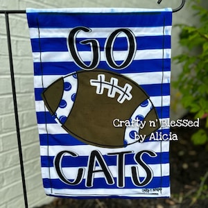 Go Cats Football Striped Double Sided Garden Flag