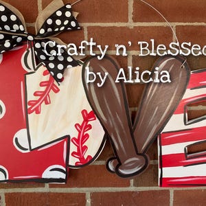 LOVE Baseball Custom Door Hanger