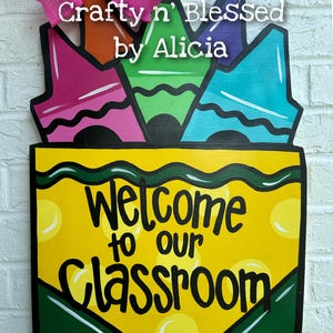 Crayon Box Personalized Teacher Door Hanger
