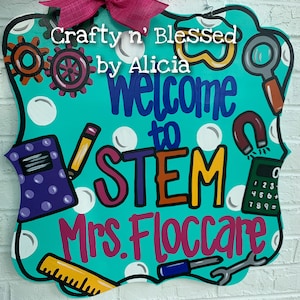 Personalized STEM Teacher Custom Door Hanger