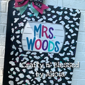 Personalized Composition Notebook Teacher Door Hanger