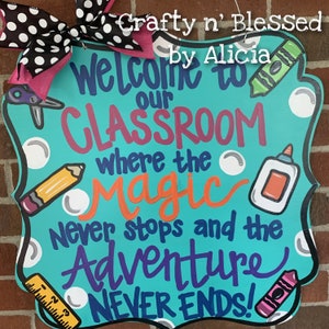 Custom Adventure Classroom Door Hanger