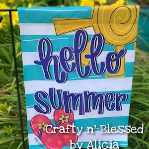 Hello Summer Double Sided Garden Flag