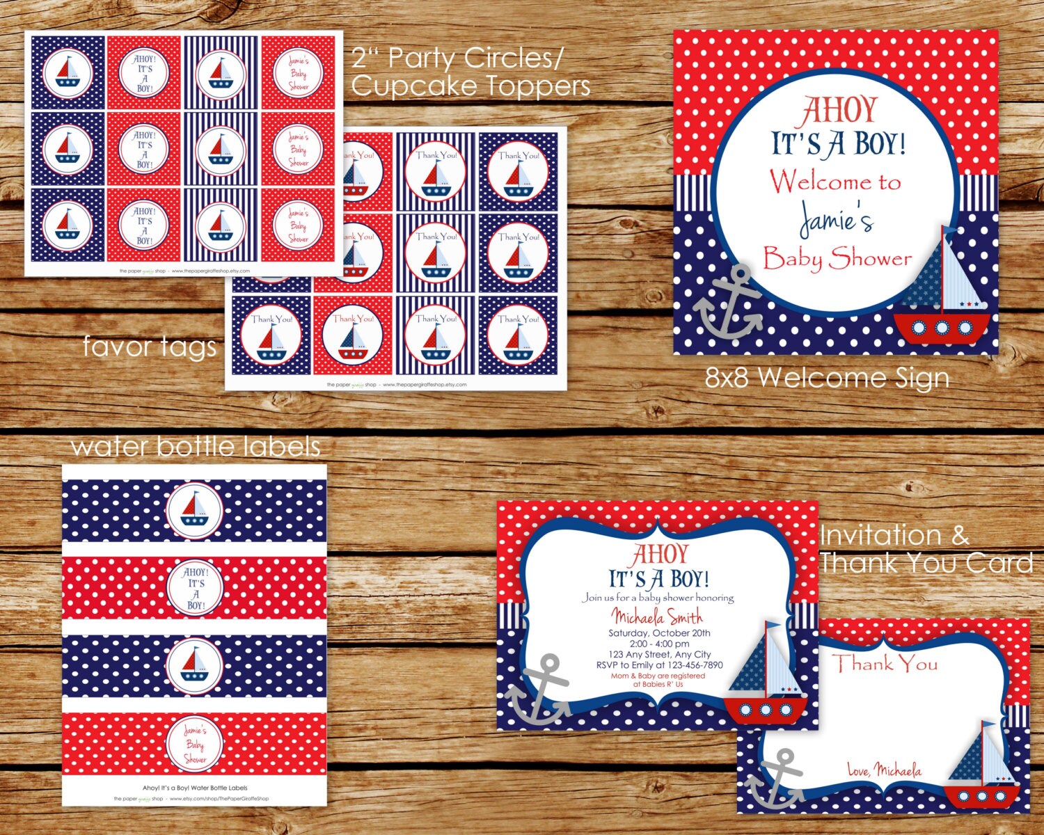 Ahoy It's a Boy Baby Shower Party Package Ahoy Etsy