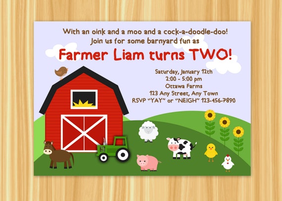 farm invitation barnyard invitation