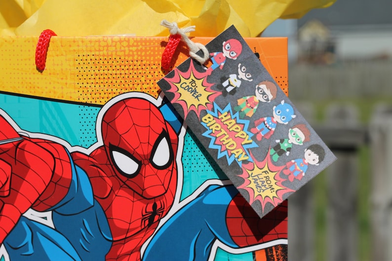 Superhero Party Superhero Birthday Party Superhero Birthday Party Favor Tags Superhero Gift Tags Gift Tags Instant Download