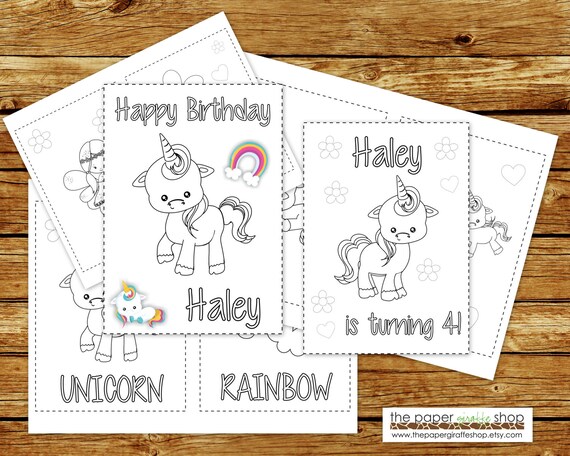 Download Unicorn Coloring Book Printable Personalized Unicorn Etsy