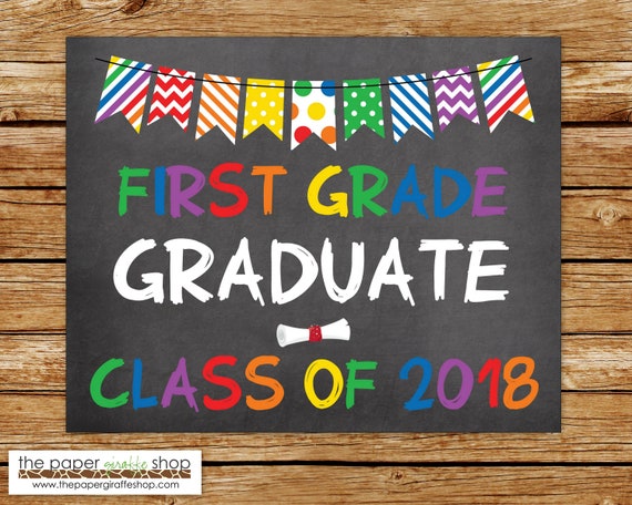 First Grade Graduation Sign Chalkboard Sign Graduation | Etsy
