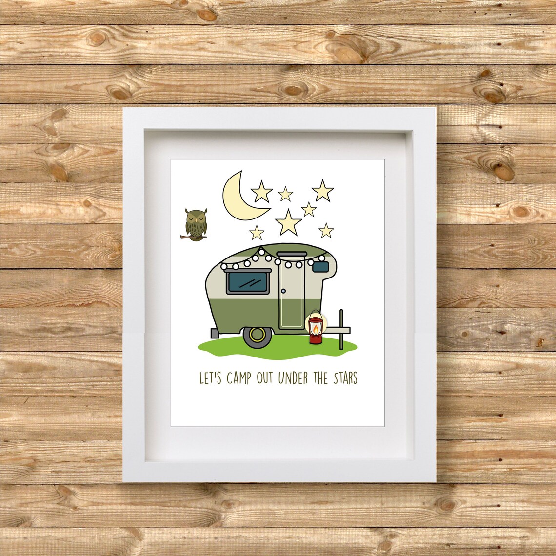 Camper Wall Art Happy Camper Printable Camper Decor Etsy