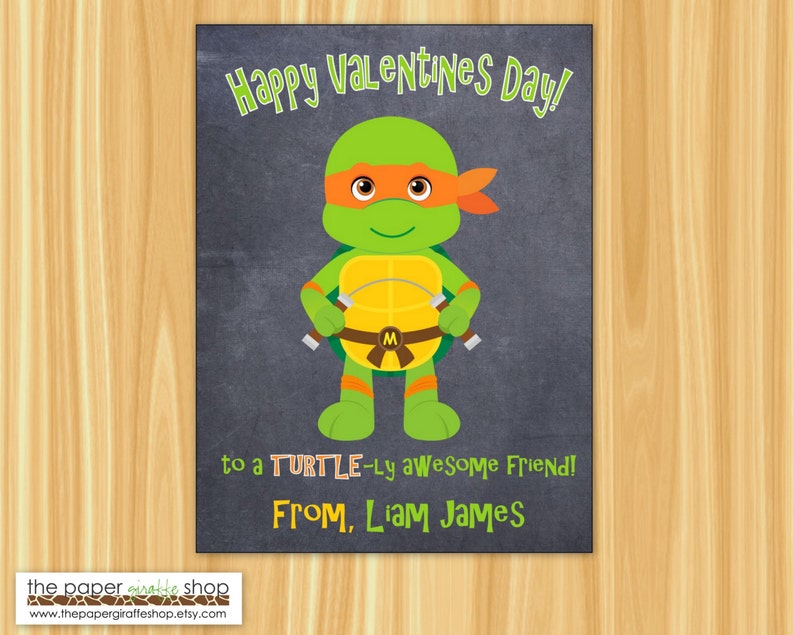 Teenage Mutant Ninja Turtles Valentine Card for Kids Kids | Etsy