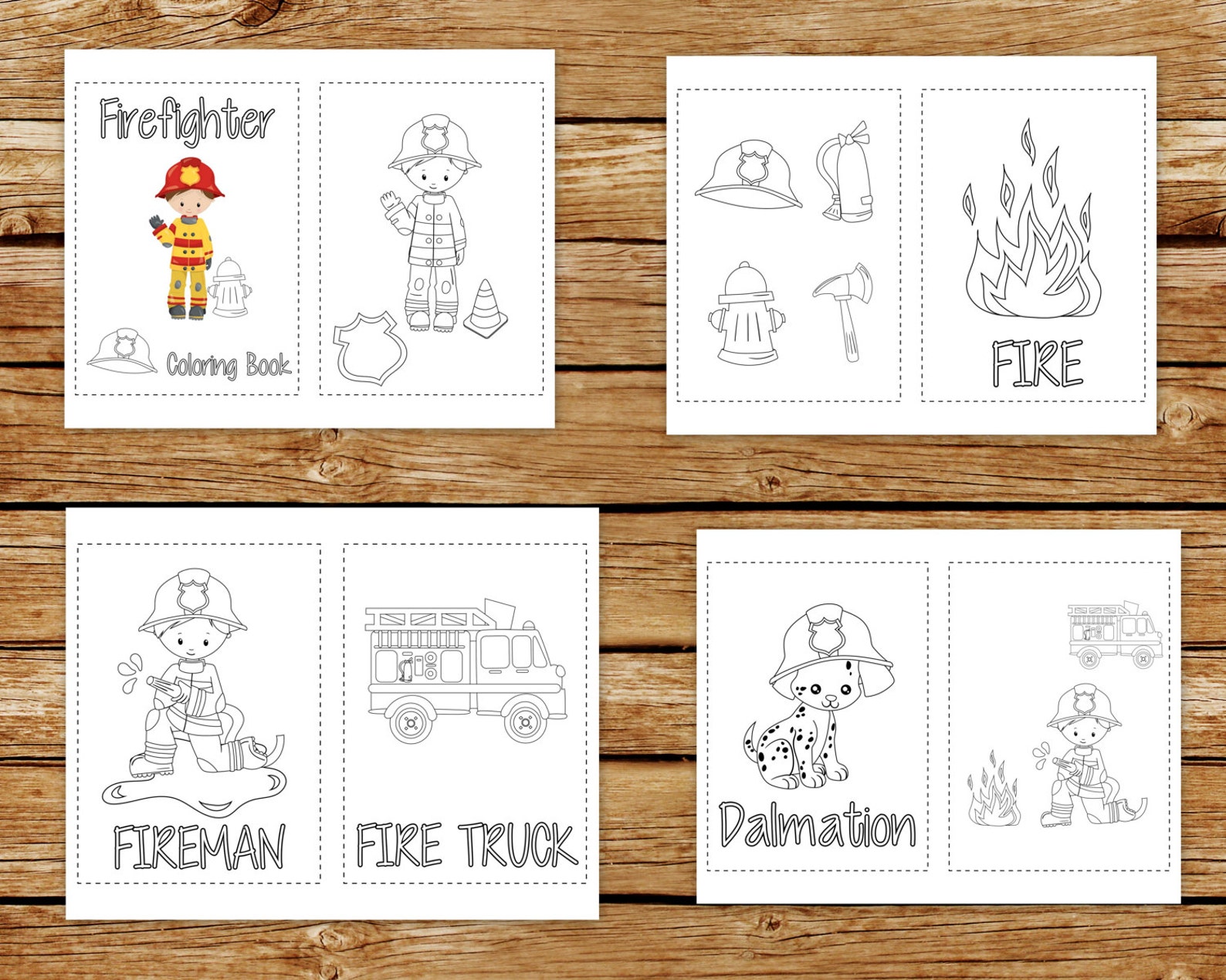 Firefighter Coloring Book Printable Fireman Birthday Party | Etsy
